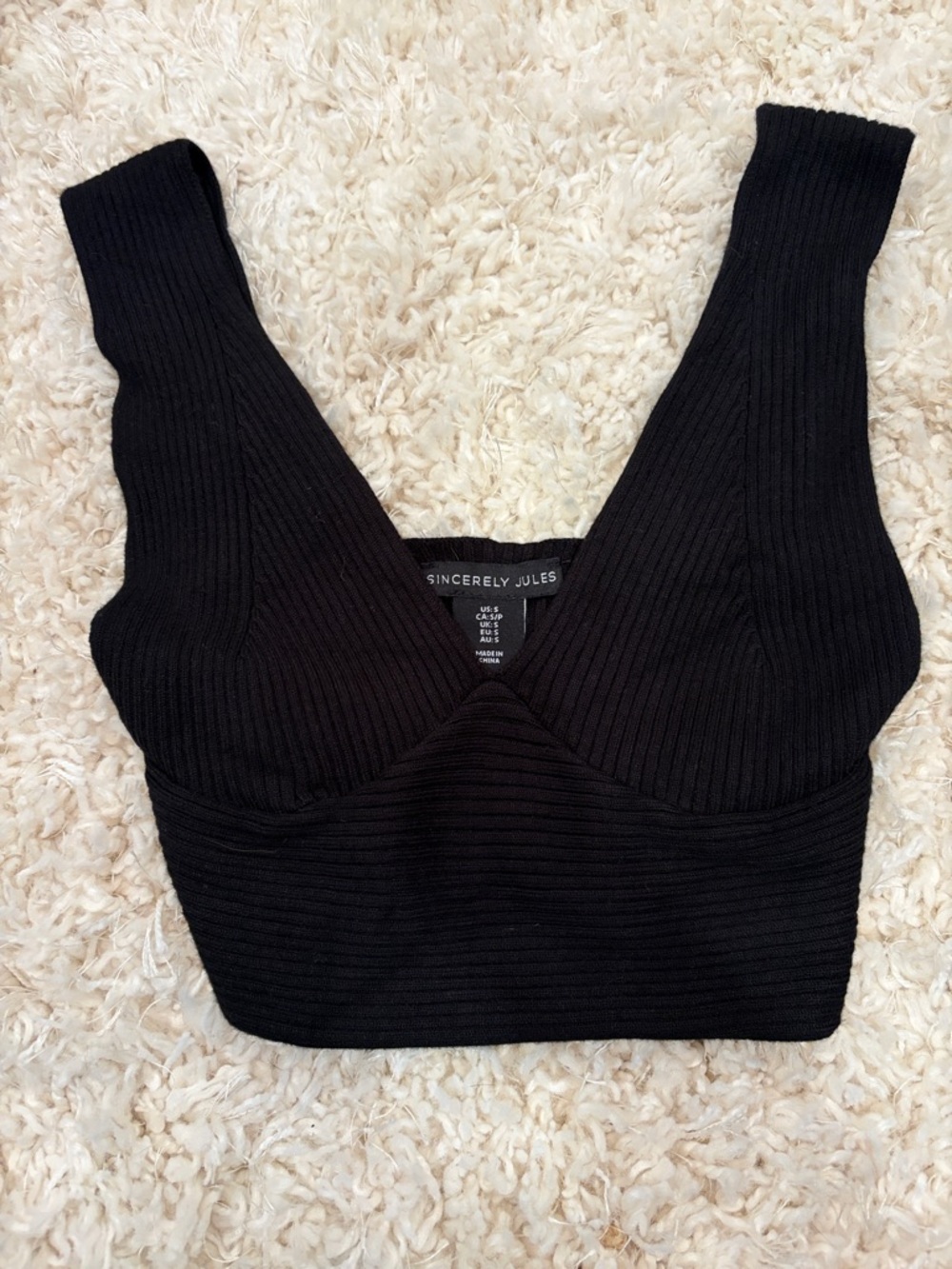 Sincerely Jules Black Ribbed Tank Top